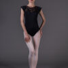 Body danza con manica a spallina e inserto in pizzo