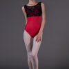 Body danza taglio a cuore inserto in pizzo
