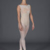 Body danza canotta inserto in tulle floccato