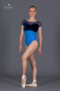 Body danza manica corta inserto velluto