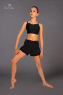 Completo danza top bretella e pantaloncino