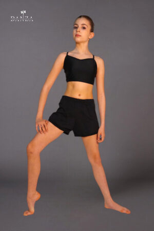 Completo danza top bretella e pantaloncino