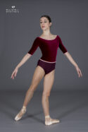 Body danza lycra e velluto maniche al gomito