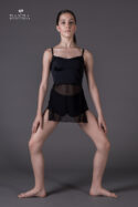 Completo danza top bretella con inserto rete