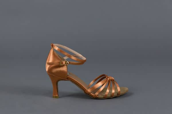 Satin open dance shoe with narrow 50 heel