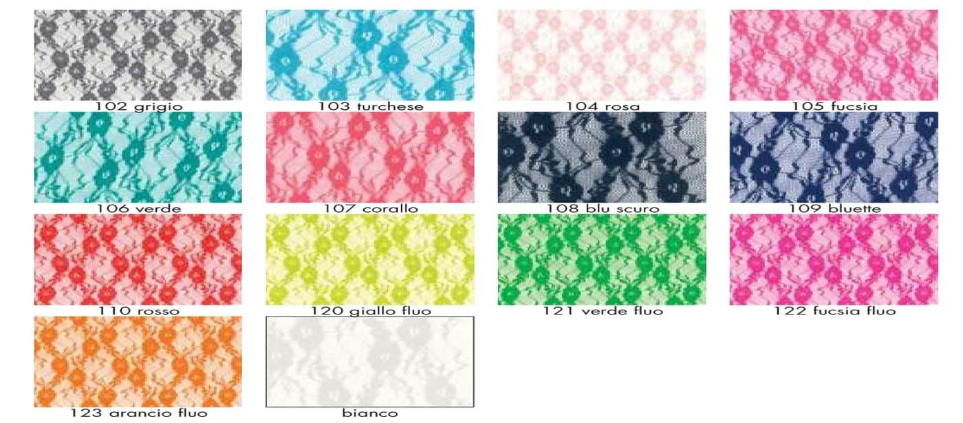 Color Chart Elasticized Lace Irene Currents Dance