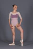 Women's dance leotard in lycra and tulle