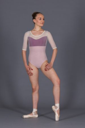 Women's dance leotard in lycra and tulle