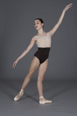 Women's lace insert camisole dance leotard