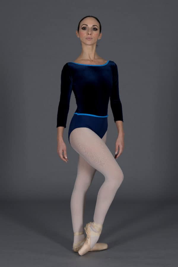 Women's dance leotard in lycra and velvet