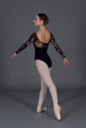 Body danza donna scollo rotondo maniche lunghe