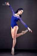 Body danza con taglio a cuore e manica lunga