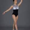 Body danza taglio a cuore inserto tulle floccato