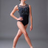 Body danza taglio a cuore inserto tulle ricamato