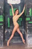 Body danza ricamo manica lunga