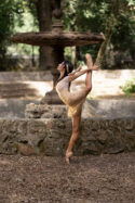 Body danza con inserto manica corta in tulle