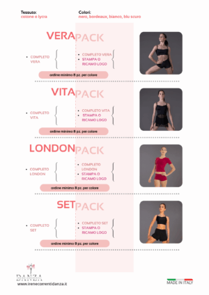 Promozione completi danza moderna short
