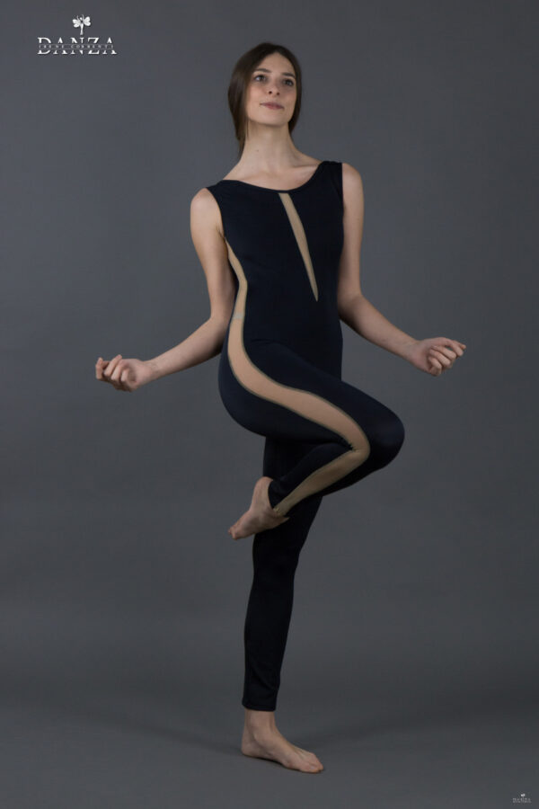 Tuta accademica per danza con inserti